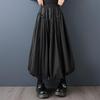 Übergröße Schwarz Hohe Taille Vintage Frühling Herbst Lässig Locker Lang für Frau Röcke Damenrock