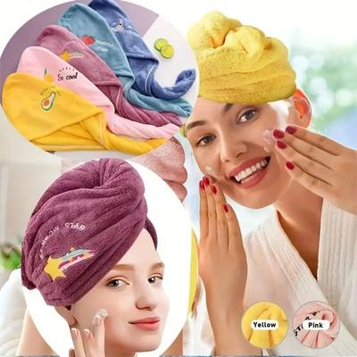Dry Hair Cap Bath Cap with Water Absorption Fast Dry Hair Towel Being Soft Without Falling Hair Super Strong Water Absorption