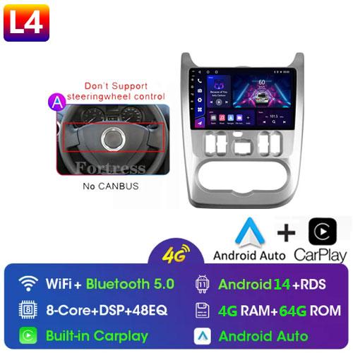 Android 13 2 din Radio Car Multimedia autoradio Pentru Renault Logan 1 Sandero 2009-2015 Dacia Duster Carplay 4G GPS 2din fără DVD
