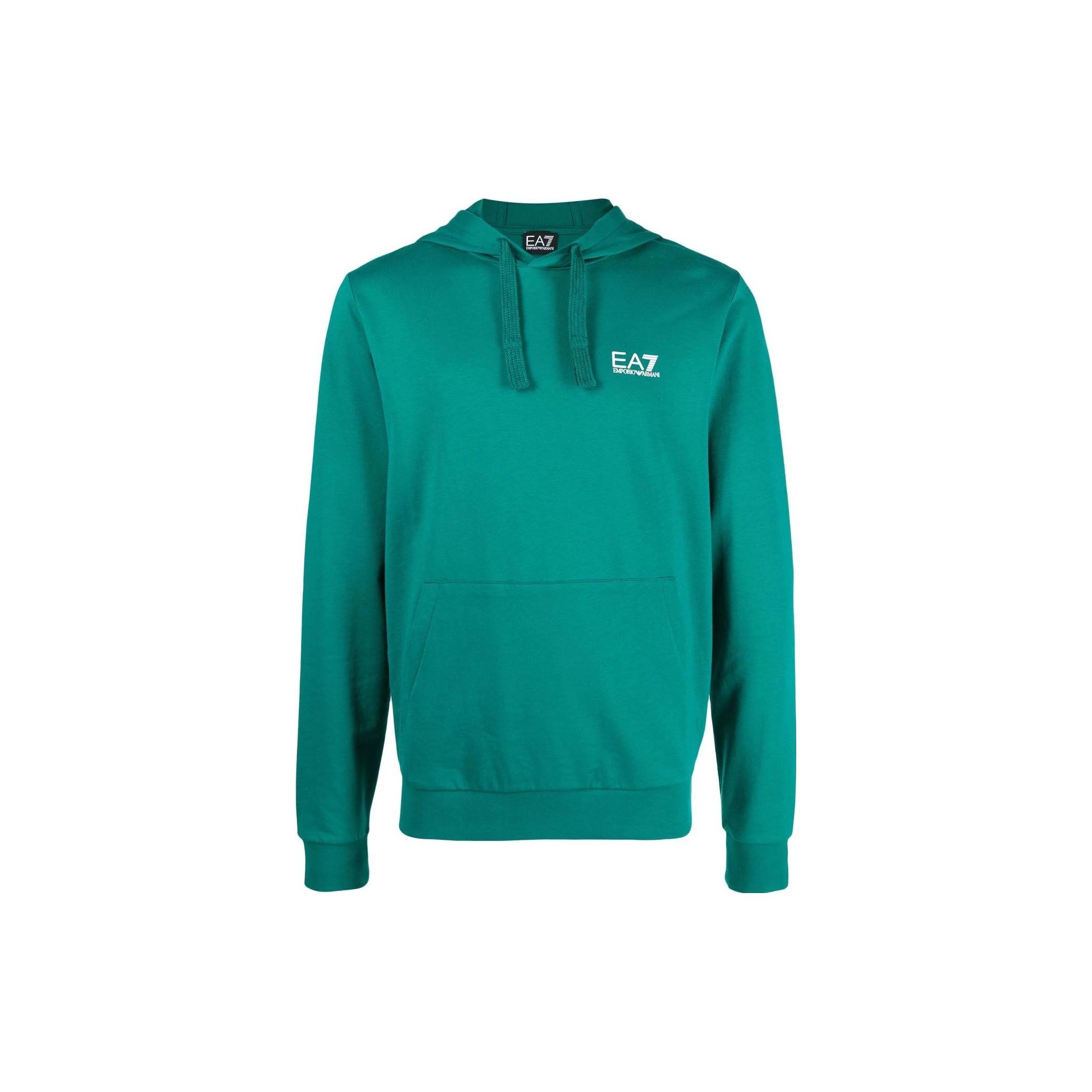 Emporio Armani EA7 SS22 Logo Solid Color Hoodie Men hoodies Green 8NPM04-PJ05Z-1839 L