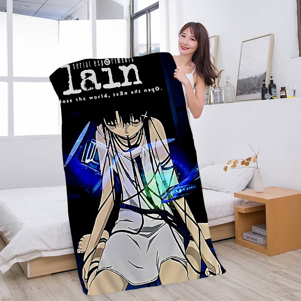 Serial Experiments Lain Anime Bath Towel Microfiber Soft Water Absorbing Breathable For Girl Kids Decorative Cartoon Beach
