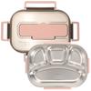 Stainless Steel Bento Box 4 Compartments Divided Lunch Box Easy Clean Buckle Design for Adults Kids Students Campers