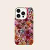 Luxurious Beaded Flower Lychee Texture Phone Case For iPhone 17 Air 16 e 15 14 13 12 11 Pro Max Plus SE Silicone Soft Cover