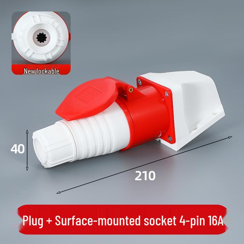 3/4/5 Pin Waterproof Aviation Connector, 32A, Three-Phase, Male & Female, Non-Explosion-Proof