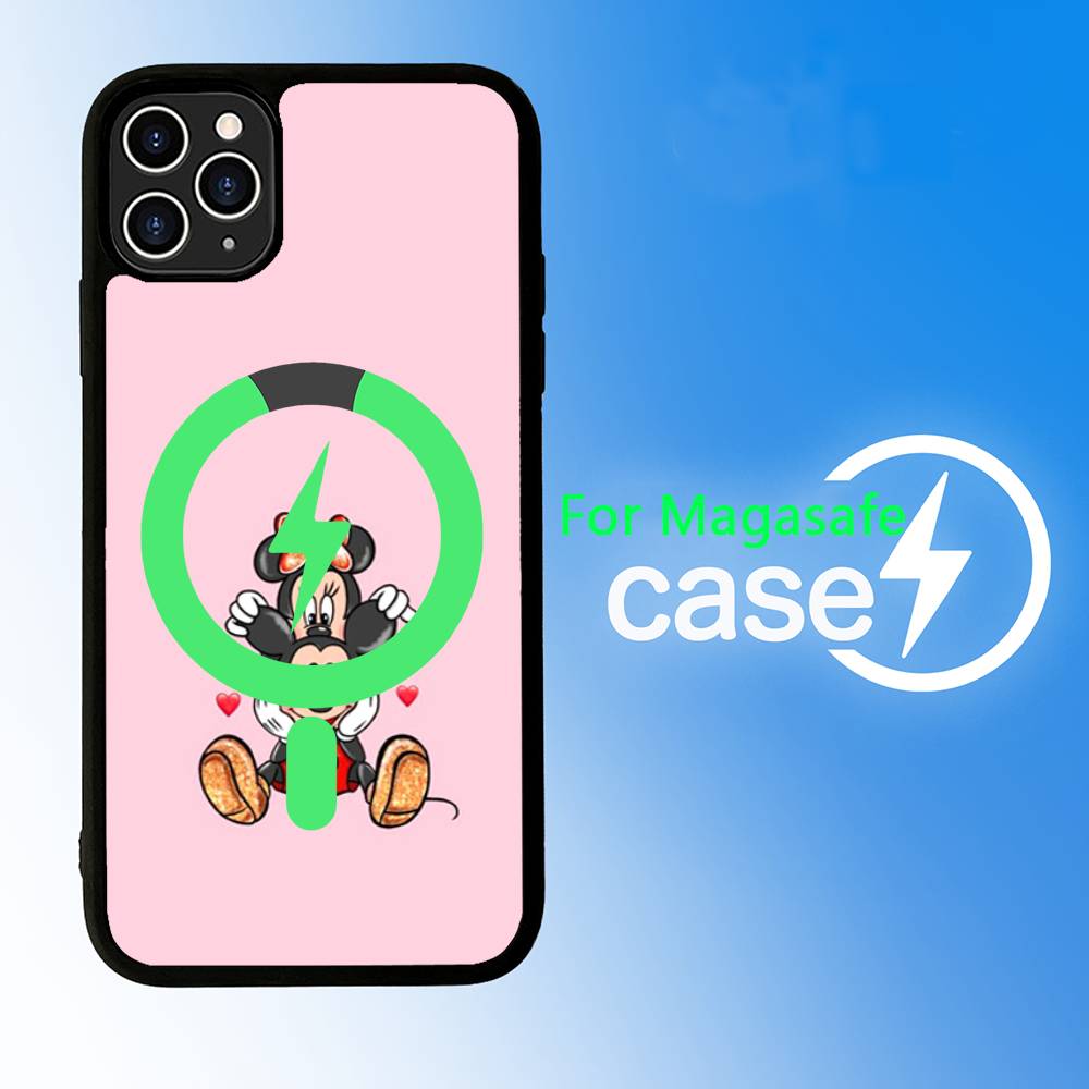 Магнитный беспроводной чехол для телефона M-Minnie M-Mickey Для IPhone 17 16 15 14 13 12 11 Pro Max Plus Mag Чехол для телефона iPhone 12pro max