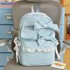 Mochila Escolar de Estudiante con Encaje de Lazo Gran Capacidad para Mujer