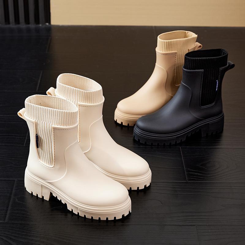 Chelsea Gummistiefel für Damen, mittelhoher Schaft, wasserdicht, rutschfest; Ideal für den Außenbereich.
