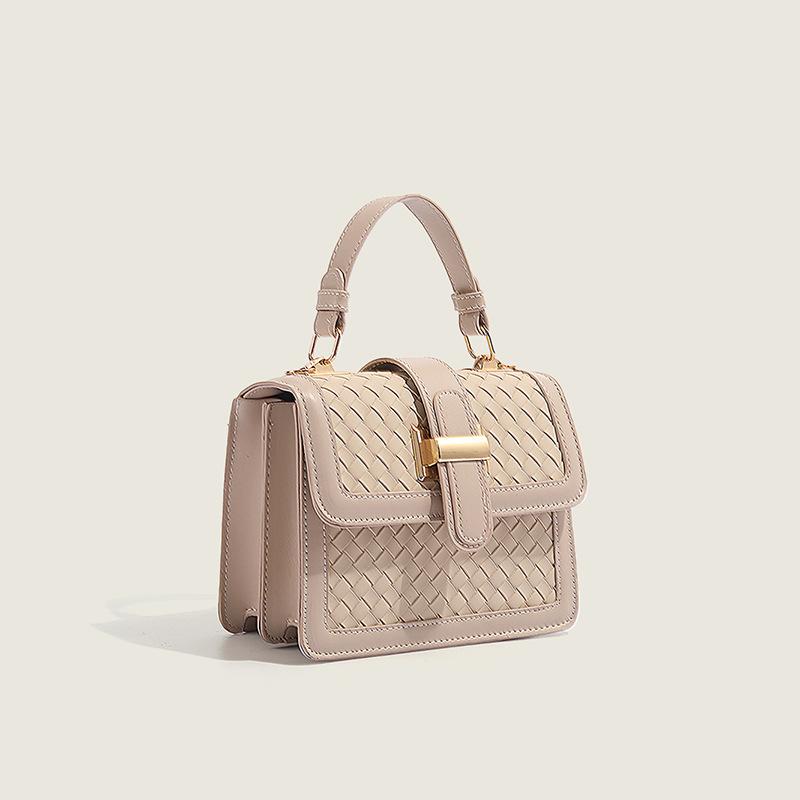 High-Quality Texture Bag for Women 2025 Niche Versatile Stylish Leather Woven Small Square Bag Retro Fashion Crossbody Bag