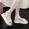 Platform Sandals Summer Fairy Wind Pearl Fashion Casual One Word Roman Beach Women's Shoes