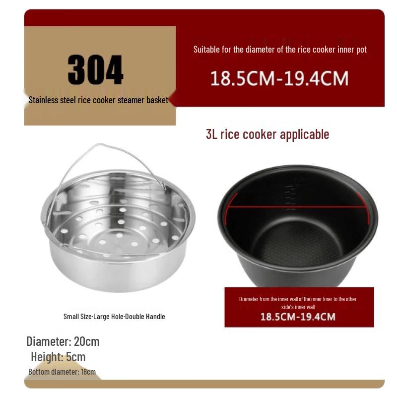 ZISIZ 304 Stainless Steel Steamer Basket