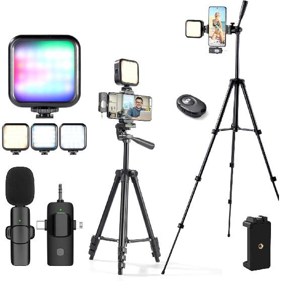 Vlogging Kit,YouTube Starter Kit,Vlogging Kit for iPhone,Youtuber Kit Beginner Content Creator Essentials Kit for Android,Vlogging Camera Kit with