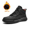 Fashion New 2024 Stylish Men Handmade Casual  Leather Basic Boots Outdoor Antiskid Flat Design Hiking Sneakers Comfy Lace-Up Ankle Boots