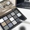 Paleta 15 cieni do powiek Smoky Eyeshadow Paleta trwałych, wysoce napigmentowanych cieni do powiek z uniwersalnym wykończeniem matowym i brokatowym, w odcieniach czerni i szarości