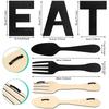 Eat  Sign + Fork And Spoon Wall Decor For Kitchen Rustic Farmhouse Decoration For Family Home Dining Room