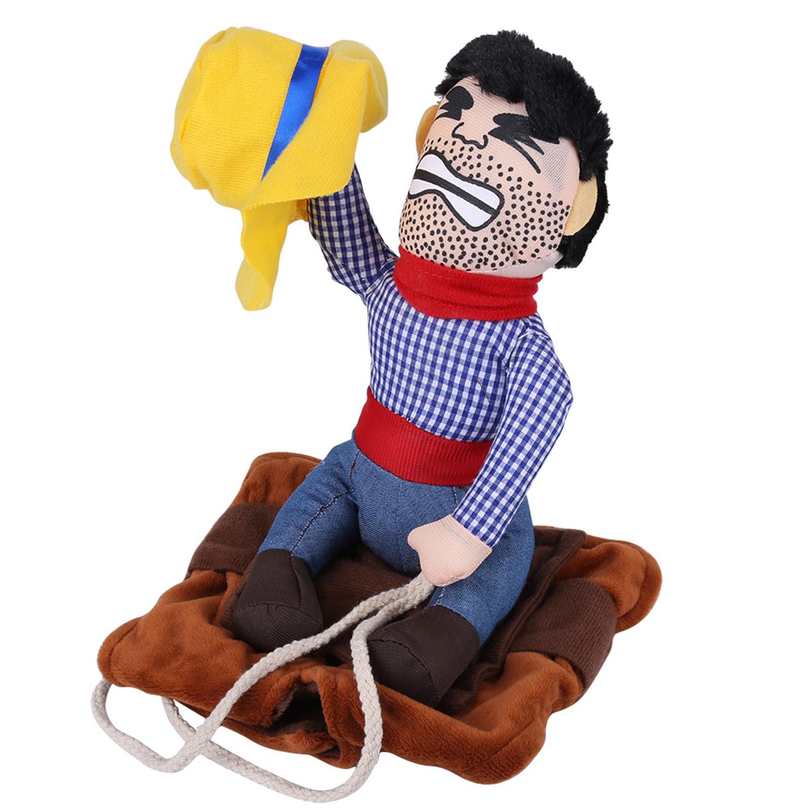 

4Sizes Pet Dog Cowboy Costume Funny Knight Riding Clothes Cosplay Apparel XL