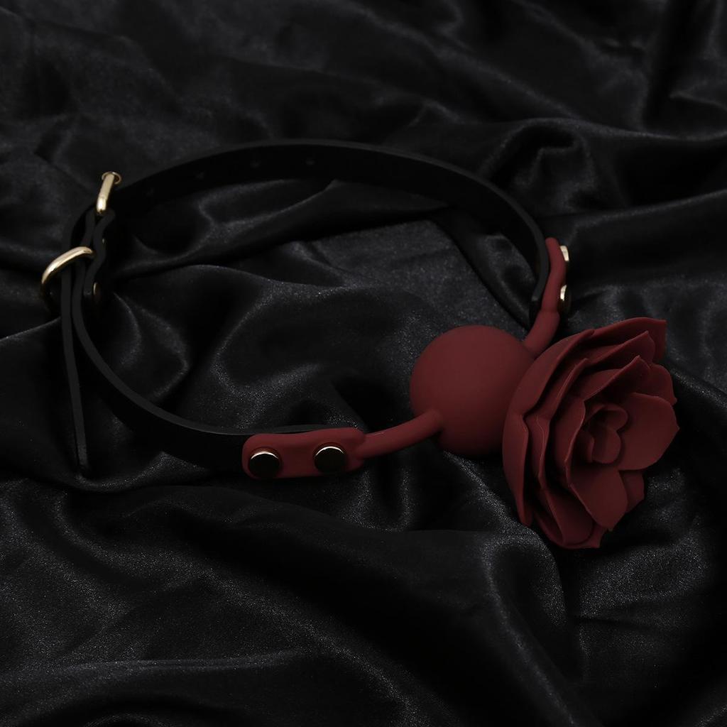 Silicone Rose-Shaped Mouth Gag - BDSM Adult Erotic Training Toy