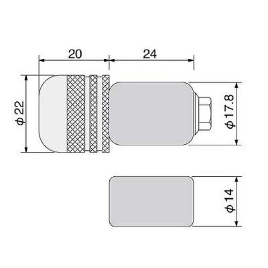 Hurricane Aluminum Side Cap P22 Knurled Gold HB0315G Bar End