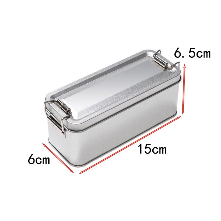 

Silver Tin Box Containers Metal Storage Box with Lids Rectangular Containers with Buckle Latch for Home Storage Outdoor Usage