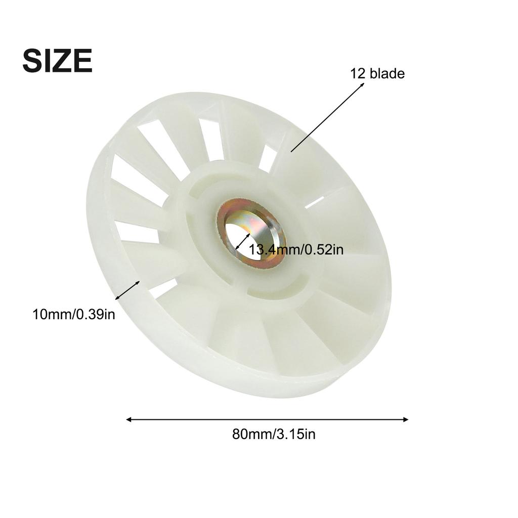 Garden Rotor Fan Blade Electric Pick Rotor Fan Blade 12 Blades For Trimming Machine Outer Diameter 80mm Plastic