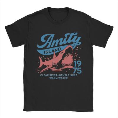 2026 Unisex Women Graphic Printing Jaws Amity Island 1975 Movie Tee T Shirt Pure Cotton Tshirts Clothing Ins Y2k