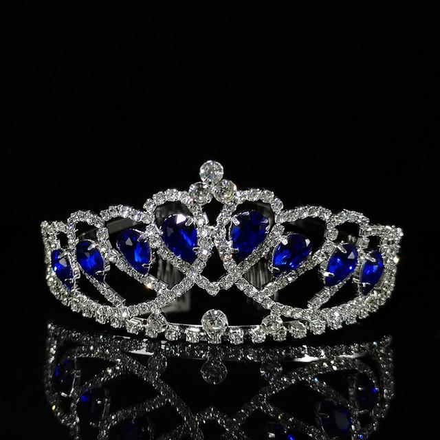 New Colorful Crystal Crown Wedding Bridal Women 'S Hair Accessories For Girls Birthday Fashion Headdress Bride Tiara Clip
