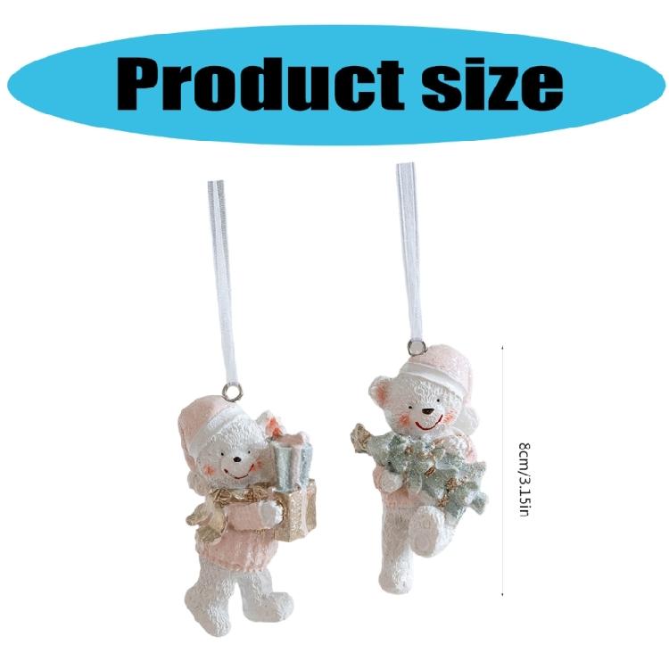 Multipurpose Christmas Couple Bear Resin Set for Lover Features Sturdy and Intricate Holiday Fashion Accessories
