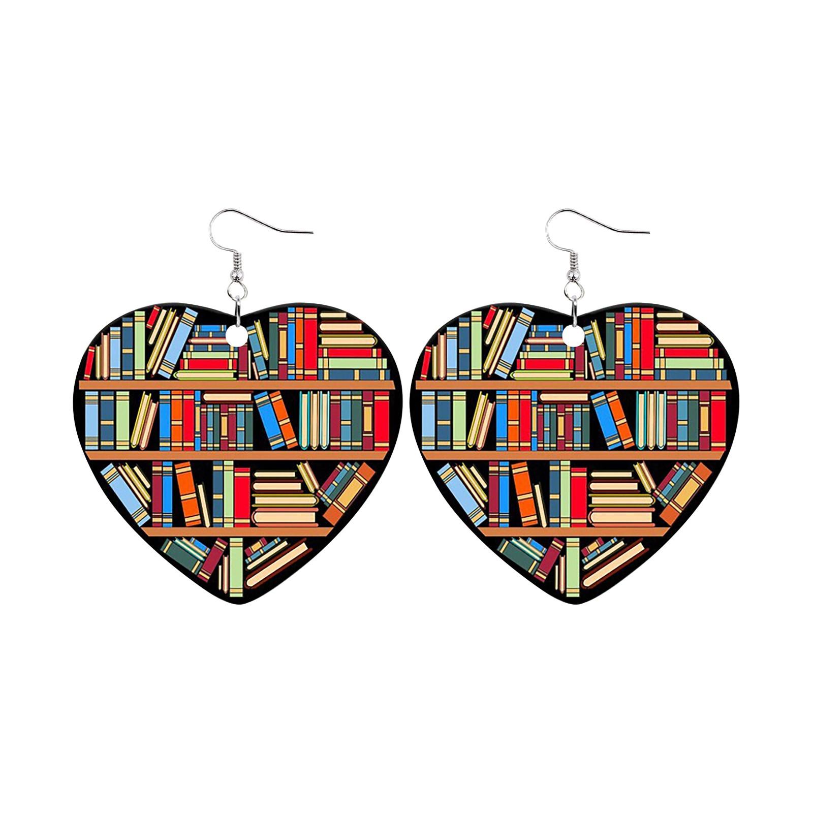 

Серьги из книги «Любовь» Деревянные серьги Книга Серьги Двусторонняя живопись One Size