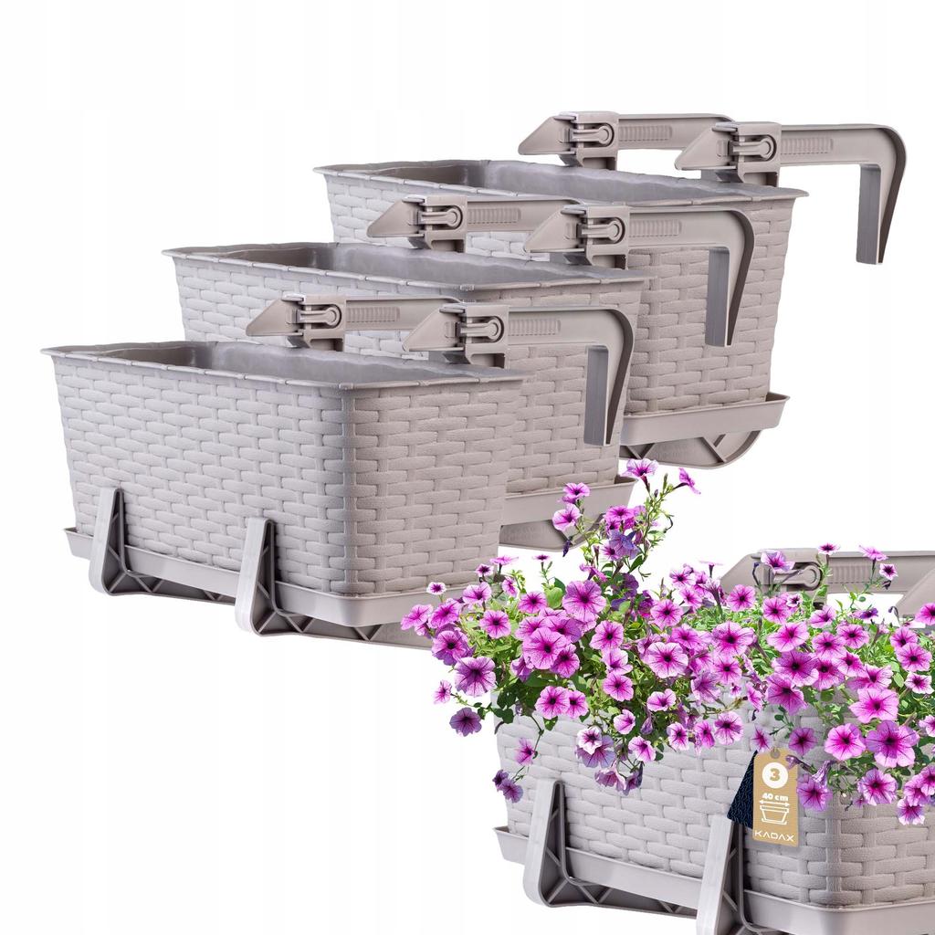 KADAX 3x Balkonový truhlík Úchyty