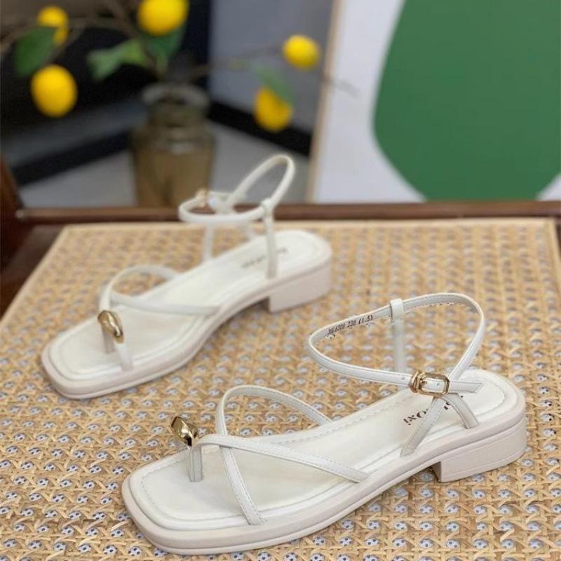 Босоножки на каблуке Женские Черные Пляжные Летние Девочки Низкий Комфорт Спортивный Повседневный Однотонный 39EU/CN40