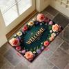 Floral Pattern Floor Mat Anti-Slip Decorative Carpet Durable Entrance Door Mat  Home