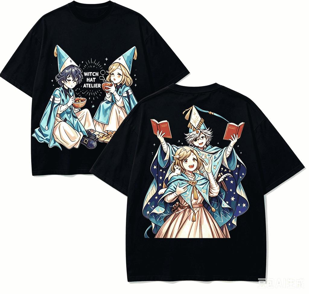 Witch Hat Atelier Anime Lover T-shirt Harajuku Cotton New Model High Street Retro Oversized Uni