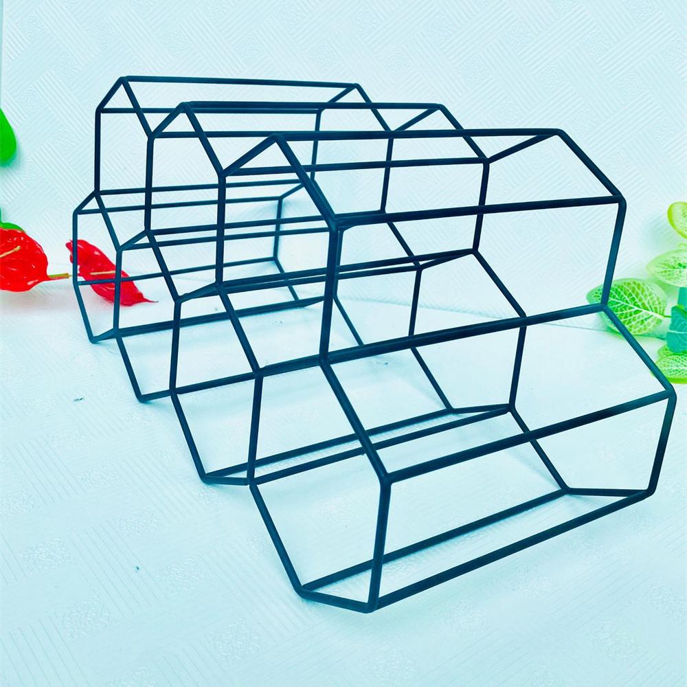 Wine Display Holder Red Wine Rack Wine Shelf Modern Bar Accessories Wine Bottle Storage Metal Honeycomb Wine Rack