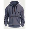 Men's Waterproof Hooded Jacket with Zipper Pocket - Everyday Sportswear for Autumn and Winter