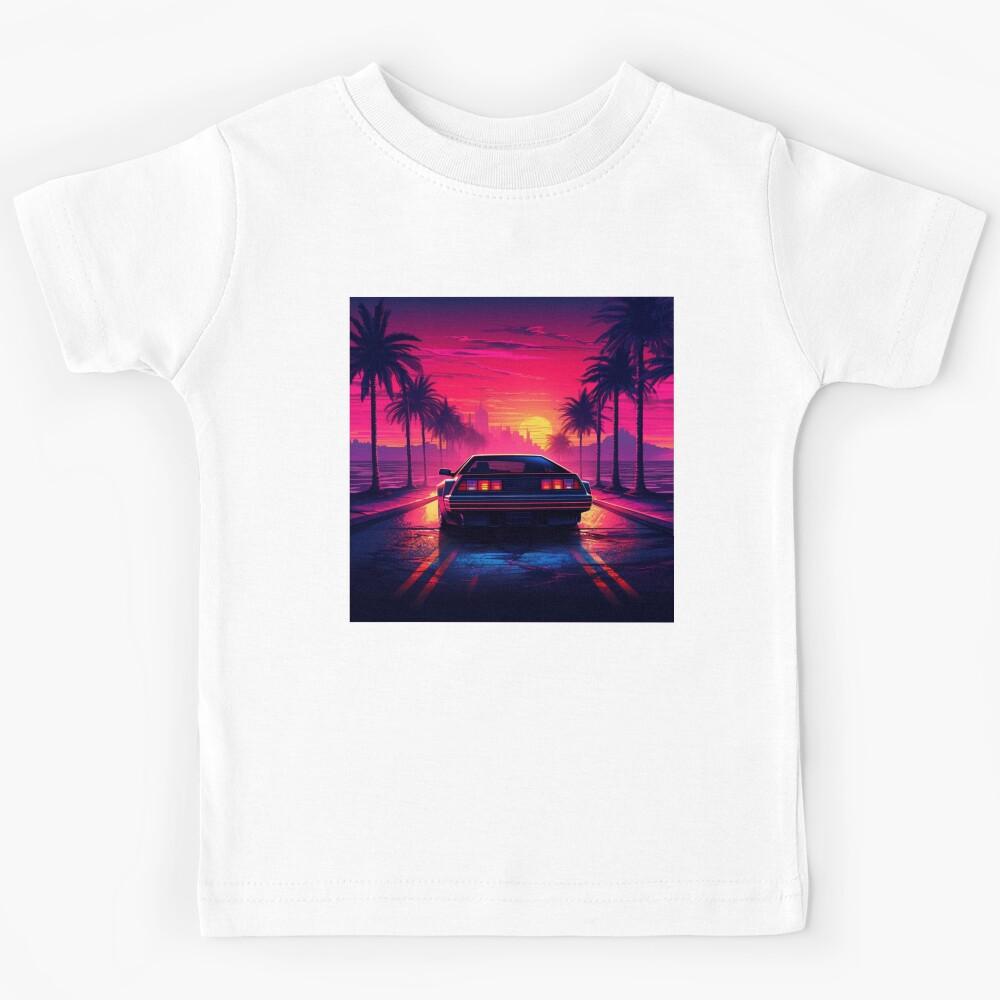 Synthwave Sunset Drive Poster Kids T-Shirt 130