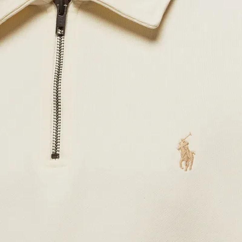 Polo Ralph Lauren Logo Polo Neck Long Sleeve Sweatshirt Men Sweatshirt White 710934601-001