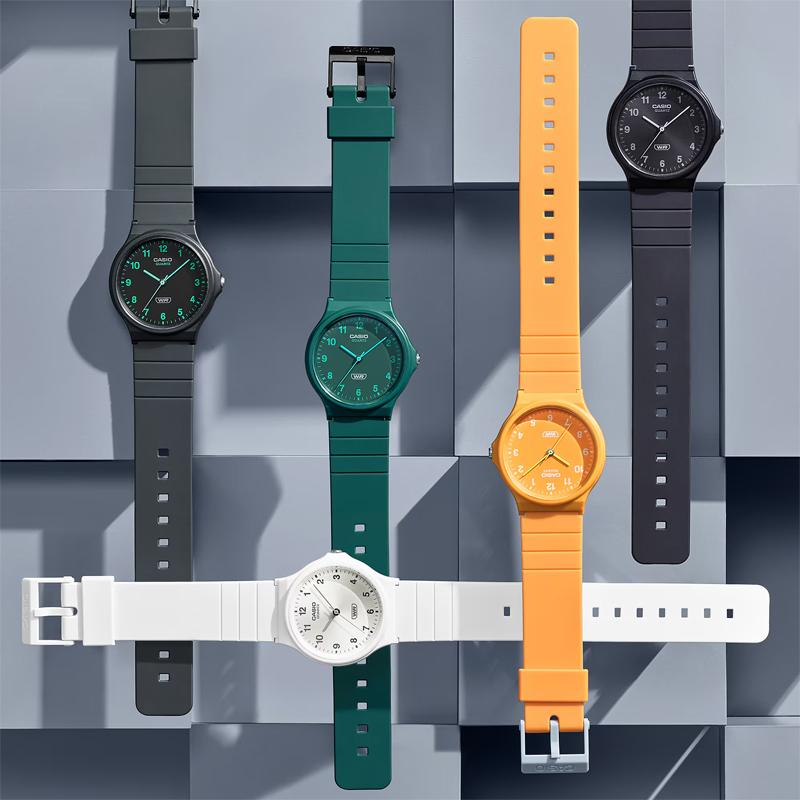 Casio Life Waterproof Quartz Movement Resin Strap Watch Unisex Watches Orange MQ-24B-9BJF