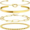 Stainless Jewelry Fashion Minimalist Premium Stainless Steel With PVD 18K Gold Plating Waterproof Antitarnish Beads Bracelet