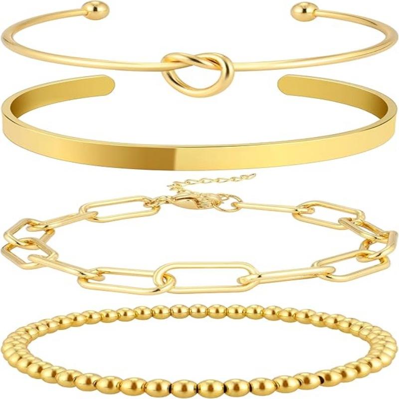 Stainless Jewelry Fashion Minimalist Premium Stainless Steel With PVD 18K Gold Plating Waterproof Antitarnish Beads Bracelet