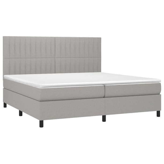 VidaXL Sommier à Lattes de Lit avec Matelas et LED, Lit Rembourré avec Tête de Lit, Lit Double, Lit Adulte de Chambre, 3135061