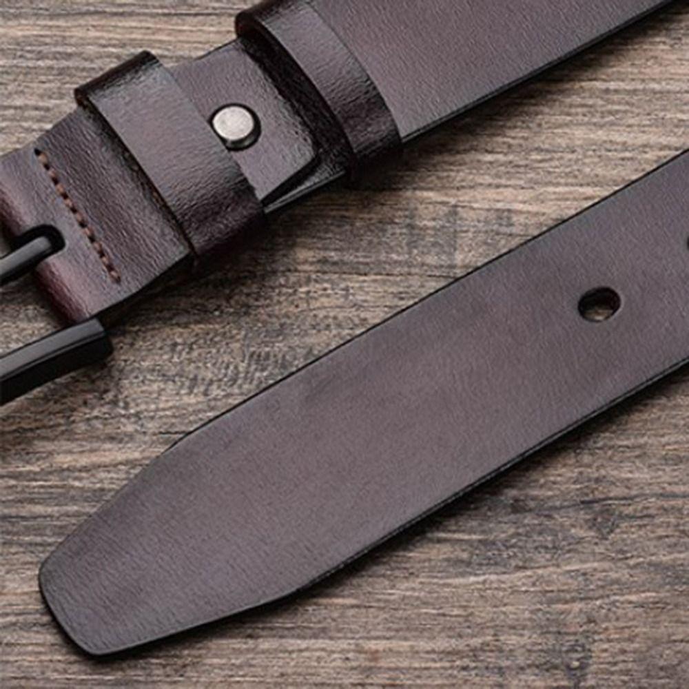 Zinc Zinc Alloy Pin Buckle Men Belt Genuine Leather Male Strap Fashion Waistband Jeans