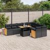 VidaXL Garden Lounge Set with Cushions 10 Pcs, Patio Sofas, Patio Furniture Set, Outdoor Furniture, Black 3274114