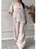 Women's Cross-Border Fashion Solid Color Cotton Linen Casual Set Pants