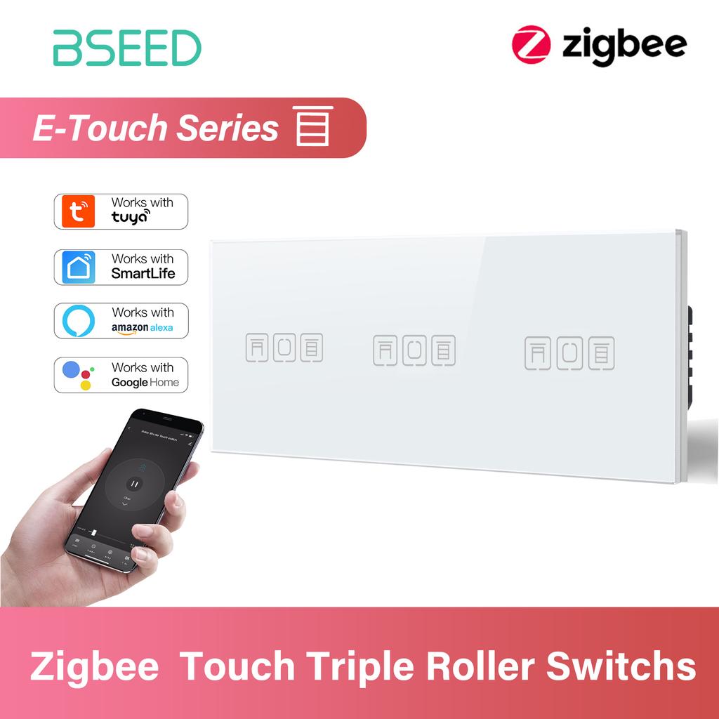 BSEED Zigbee Smart Blind Switch Electric Roller Shutter Switch With EU Socket USB Type-C Port Tuya Alexa Smart Life App E Series
