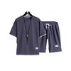 National Men's Summer Waffle Trend Casual Sports Set - Loose, Handsome Short Sleeve Clothing