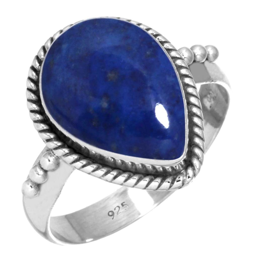 925 Sterling Silver Ring Women Gemstone Handmade Jewelry Thanksgiving Gift Blue Green Purple Copper Turquoise Pearl Lapis Mother Of Pearl Statement