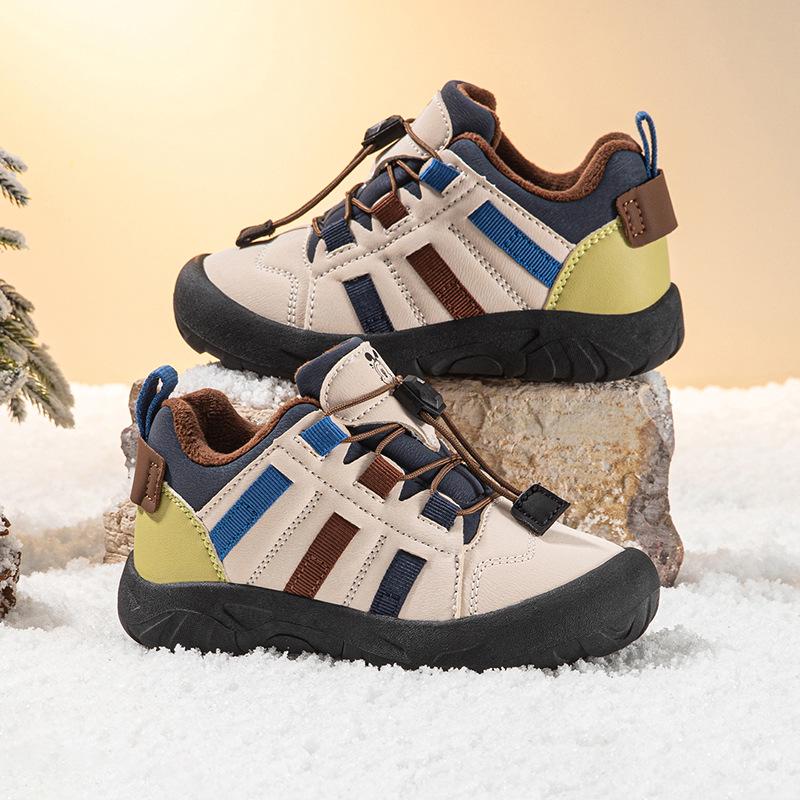 Bobodou Boys' Winter Non-Slip Thick Cotton Sports Shoes