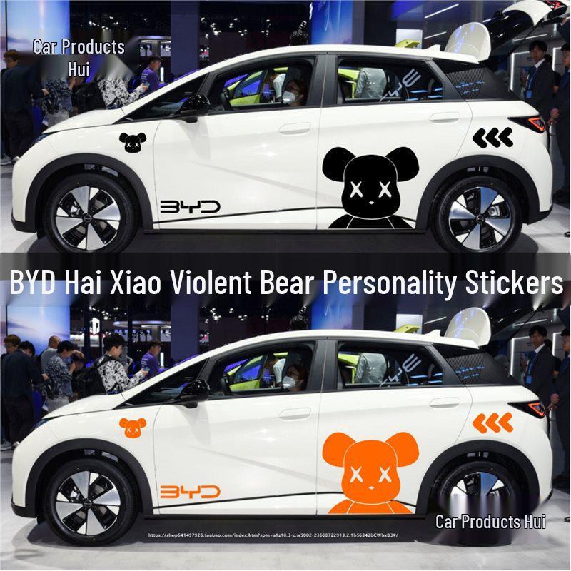 BYD Dolphin Side Body Stickers: Violent Bear Design for Scratch Cover and Decoration