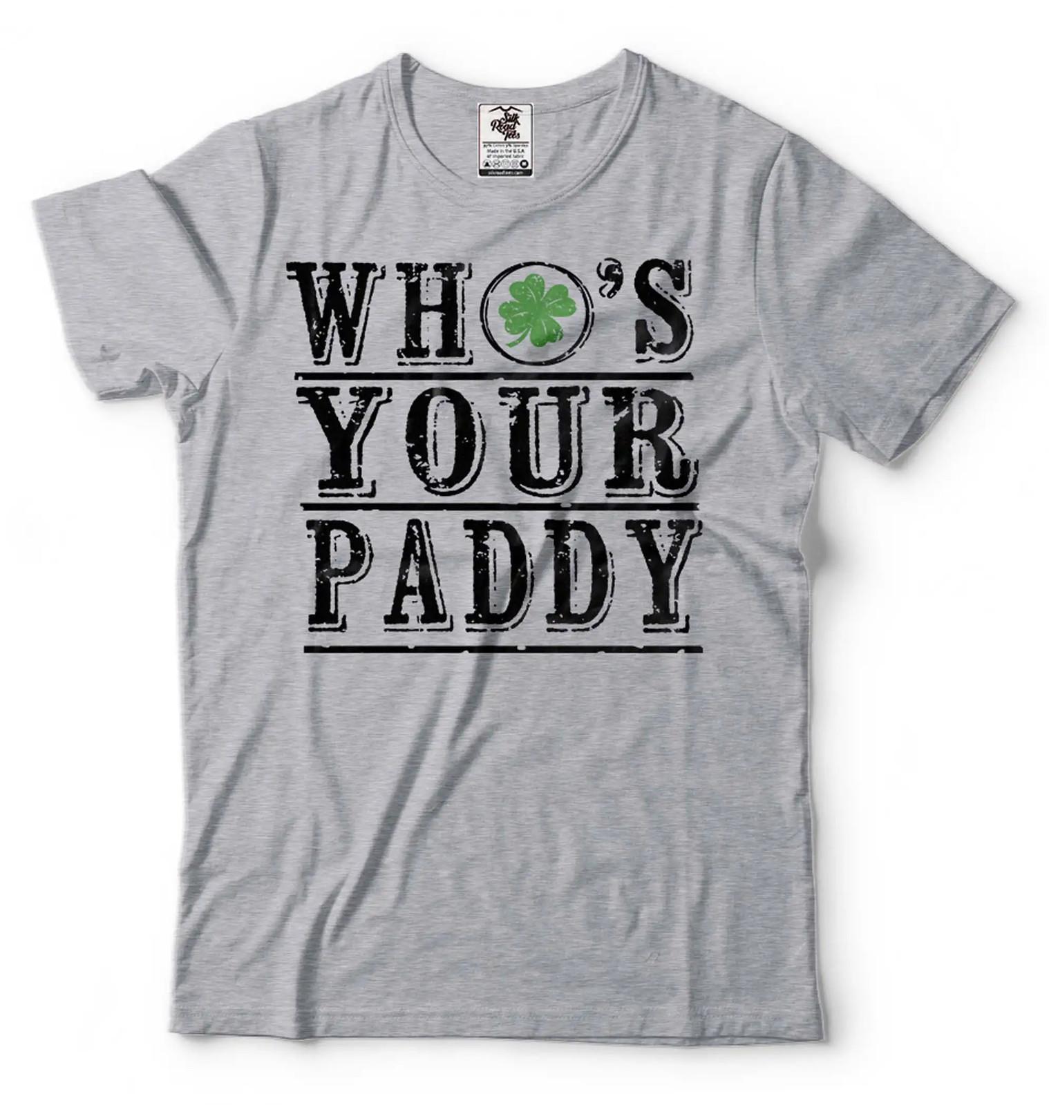 Men s Funny Who s Your Paddy T-Shirt Irish Saint Patricks day Holiday Tee 2XL