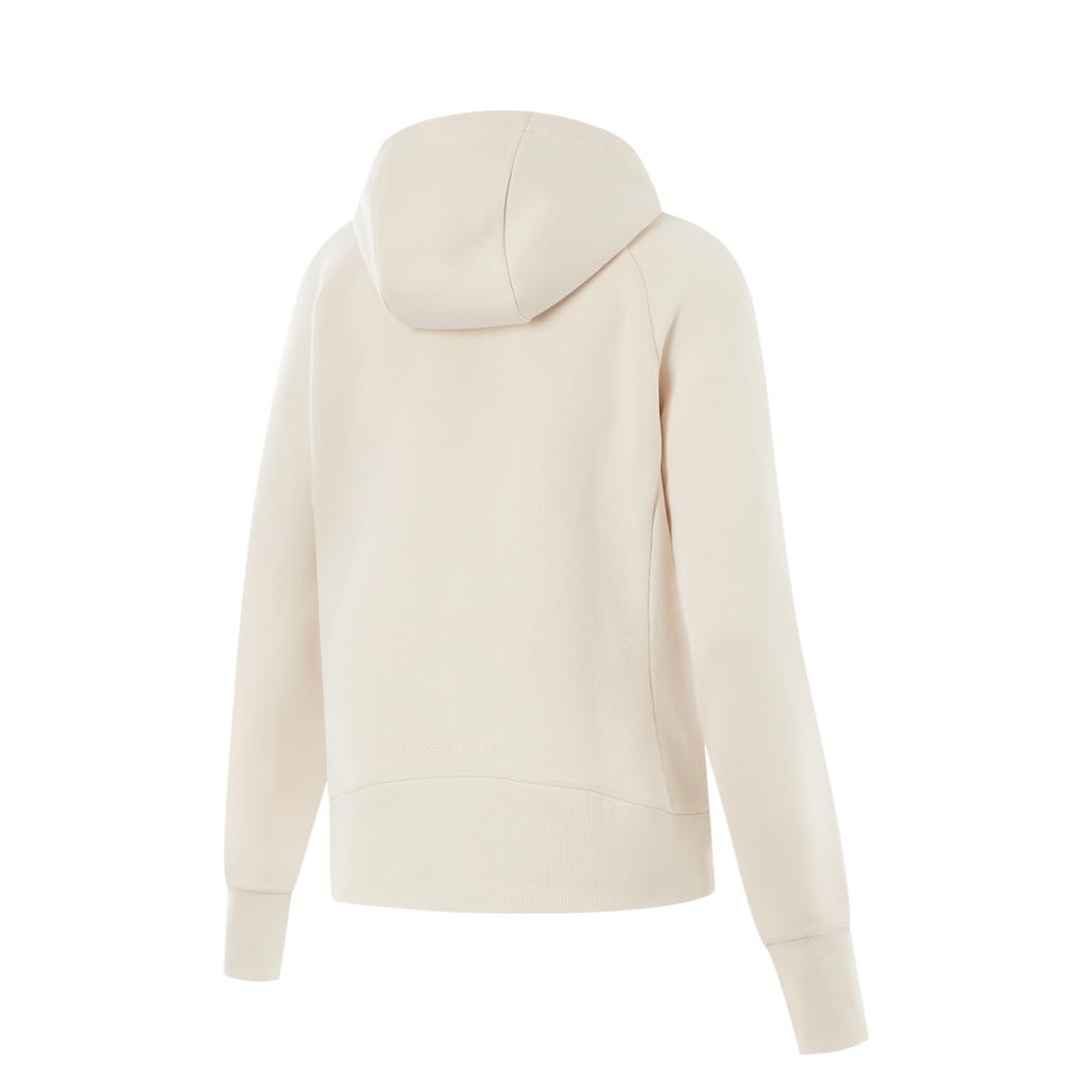 Li-Ning Comfortable Hooded Sports Cardigan Long Sleeve Sweatshirt Women Sweatshirt Swan-White AWDU970-7