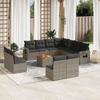 Vidaxl 12-Cz. Garden Furniture Set With Cushions, Grey, Poly Rattan